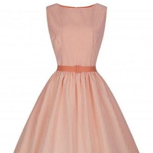 Lindy Bop Audrey dress in Orange Gingham